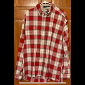 Tommy Hilfiger Red Plaid Men's Shirt